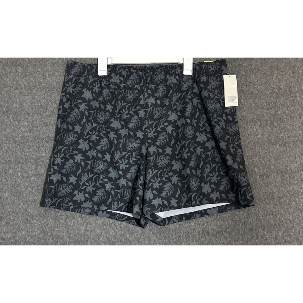 All In Motion Men's Shorts Hybrid Unlined Swimwear Trunks Black 6" Extra Large